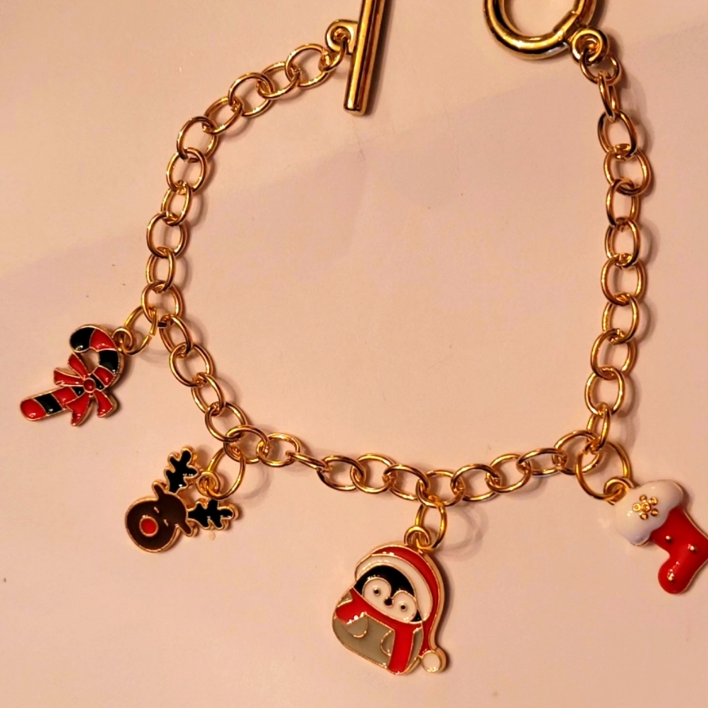 Handmade Holiday Dangle Charm Bracelet